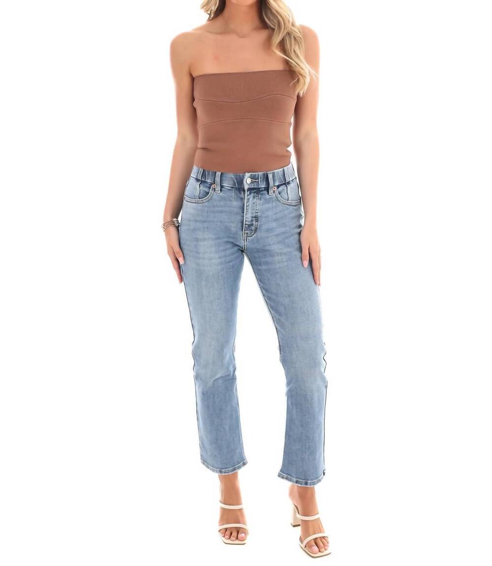 NEW LISTICLE carefree days knit bandeau top in nutshell